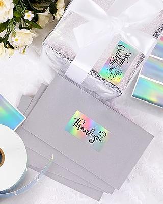 MUNBYN Holographic Silver Thermal Sticker Labels 2.25x1.25, Printable Christmas Wrapping Stickers, Glitter Thermal Printer Label Sticker for DIY