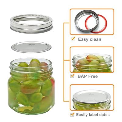 24 Pack, 8 OZ Thick Glass Jars with Metal Lids, Clear Round Candle Making  Jars,Empty Food Storage Containers, Mason Canning Jar For Spice, Powder