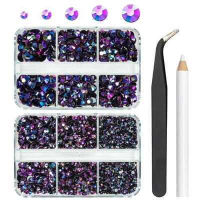 Rhinestones for Crafts Clothes Bedazzler Kit with Rhinestones Crystals Gem  Glue for Clothing Shoes Fabric Plastic Glass Tumblers Metal, Flatback Pink  Purple Blu…