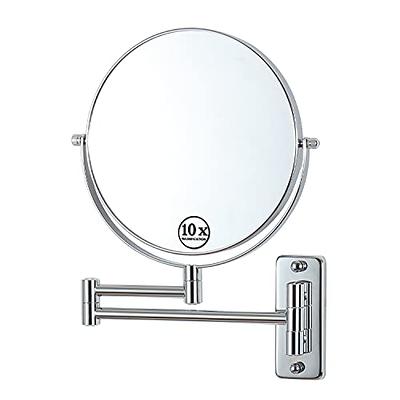 8 Inch LED Bathroom Mirror Wall Mount Two-Sided Magnifying Makeup