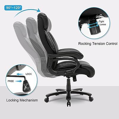 Heavy Duty Big and Tall Office Chair with Adjustable Lumbar Support, 400  LBS Executive Office Chair for Heavy People with Wide Seat, High Back Faux  Leather Computer Chair - Yahoo Shopping