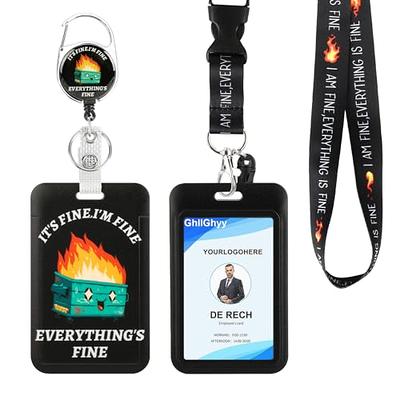 ID Badge Holder with Lanyard,Dumpster Fire Retractable Badge Reel