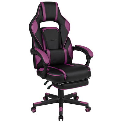 Gymax Pink Plastic Massage Gaming Chair Racing Recliner Computer