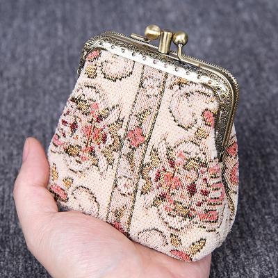 Vintage Handsewn Carpet Coin Purse Victorian Style Double Kiss Lock Card  Pouch Ball Snap Clasp Bag Bridesmaid Gift For Her Golden Age Pink - Yahoo  Shopping