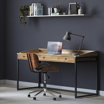 Simpli Home Avalon Office Desk Rich Tobacco Brown