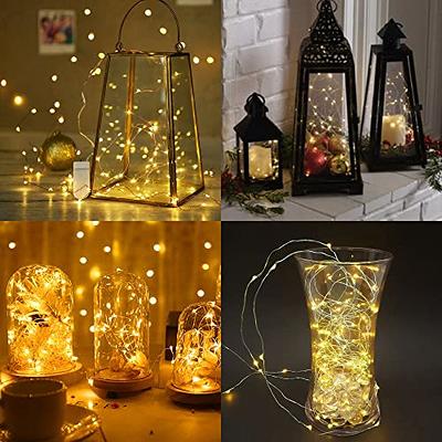 LED Mini Lantern Fairy Lights Battery 20 LEDs 3 Meters with Timer Warm  White Holiday String Lights for Outdoors and Indoors