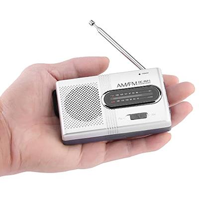 ByronStatics Radios Portable AM FM Radio with Bluetooth Speaker, Large  Handle AC 120V Power Adaptor Or Battery Operated Large Dial Easy to Use  Tuning