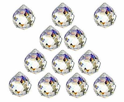 12pcs Colorful Christmas Ball Ornaments, Clear Chandelier Crystal