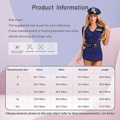 Women's Police Costume Cop Uniform Halloween Carnival Officer Jumpsuit  Outfits