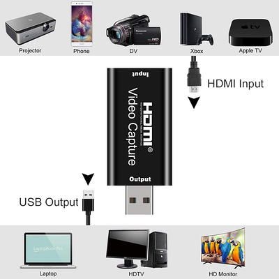 Video Capture Cards, 4K HDMI to USB Video Capture Device, 1080P HD 30fps  Broadcast Live and Record Video Audio Grabber for Gaming, Streaming