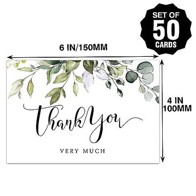 KORTTITALO 50 Rustic Greenery Thank You Postcards, Double-Sided