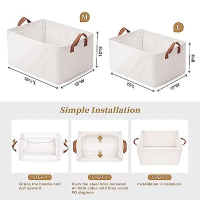 Storage Bins for Shelves with Metal Frame, Storage Baskets for Organizing,  Closet Organizers and Storage, Large Basket Holds Up to 40 Pounds and  Assembles in 5 Seconds 3-Pack - Yahoo Shopping