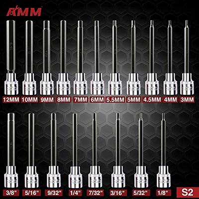 1/2 Dr. 8 Piece Extra Long SAE Hex Head Socket Set – Gray Tools