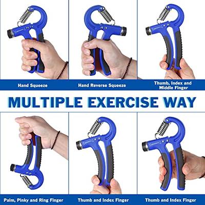 AIXPI Grip Strength Trainer, Hand Grip Exerciser Strengthener with  Adjustable Resistance 11-132 Lbs (5-60kg), Forearm Strengthener, Hand  Exerciser for Muscle Building and Injury Recover black-2pack