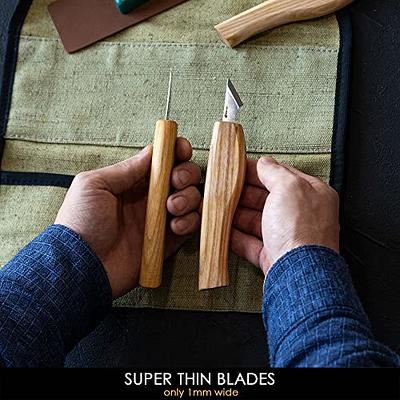 BeaverCraft Wood Carving Knife C15 1.5 Wood Whittling Knife for Details Wood Carving Knives - Chip Carving Knife Woodworking Wood Carving Tools for