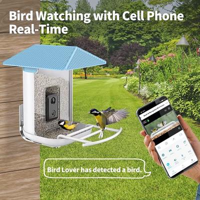  Gyozol Smart Bird Feeder with Camera, AI Identify Bird Breed,  Solar-Powered WiFi 1080P Live Camera, Auto Capture Backyard Garden Bird  Watching, Motion Detection, Cloud and SD Card Storage, Blue 