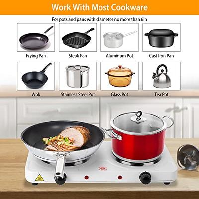 Double Hot Plate for Cooking, Moclever Electric Double Burner, 2000w  Portable Electric Stove w/Independent Dual Control & 5 Level Temperature  Control