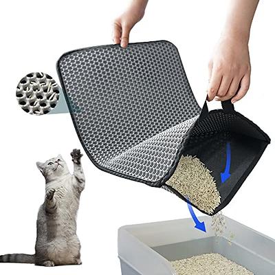 Motsamla Large Cat Litter Trapping Mat - Soft on Kitty Paws, 35 x 24 -  Waterproof Litter Box Pad for Cleaner Floors, Easy Clean