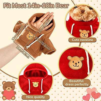  Red Hoodie Tee Teddy Bear Clothes Fits Most 14-18  Build-a-Bear and Make Your Own Stuffed Animals : Toys & Games