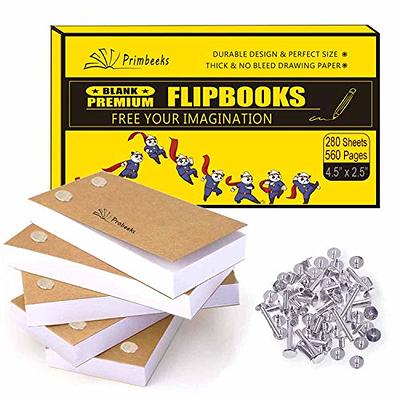 PRIMBEEKS Premium Blank Flip Books Paper with Holes, 280 Sheets