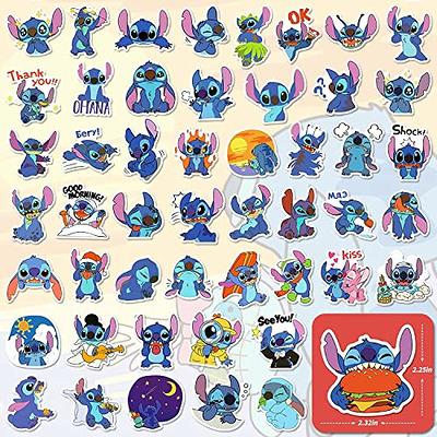 50 Pcs Stitch Stickers, Cartoon Lilo & Stitch Reusable Vinyl Waterproof Decal for Water Bottle, Kids Teens Gifts Laptop Toy Sticker for DIY