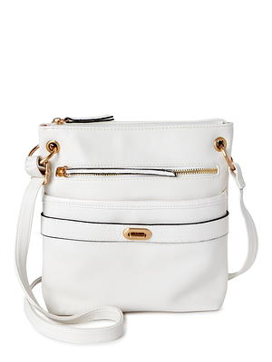 Time and Tru Women's Camber Crossbody Handbag White 