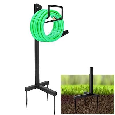  VyGrow Hose Holder Wall Mount, Heavy Duty Garden Hose Holder,  Solid Metal Hose Hanger Holds Up to 150ft, Decorative Water Hose Holder for  Outside Yard, Garden Hose Storage Hose Reel, Black 