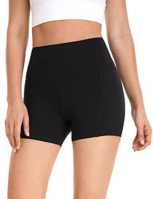 HeyNuts Women's Workout Shorts with Side Pockets, High Waisted Yoga  Leggings Running Spandex Shorts 4'' Black M(8/10) - Yahoo Shopping