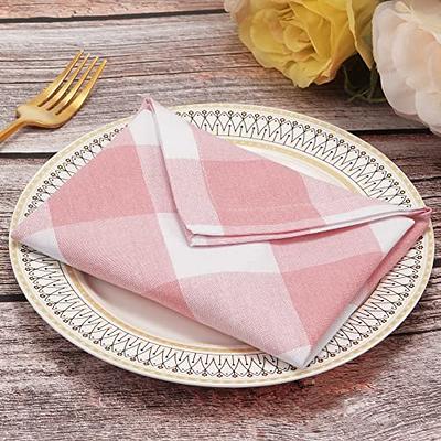  Ruvanti Cloth Napkins Set of 12, 18x18 Inches Napkins Cloth  Washable, Soft, Durable, Absorbent, Cotton Blend. Table Dinner Napkins Cloth  for Hotel, Lunch, Restaurant, Wedding Event, Parties - Pink : Home