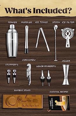 Mixology Bartender Kit: 14-Piece Cocktail Shaker Set - Bar Tool Set For  Home and Professional Bartending - Martini Shaker Set with Drink Mixing Bar