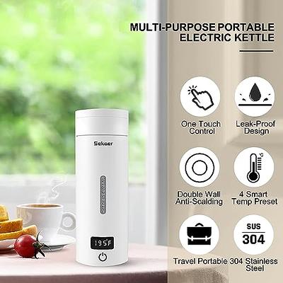 Smart Travel Kettle Electric Small Stainless Steel Portable Digital Electric Kettle for Boiling Water 380ml Travel Tea Kettle Portable Water Boiler