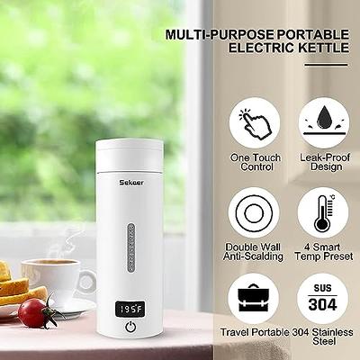 Travel Electric Kettle, Small Portable Tea Coffee Kettle Hot Water Boiler,  Haspsso Stainless Steel Mini Water