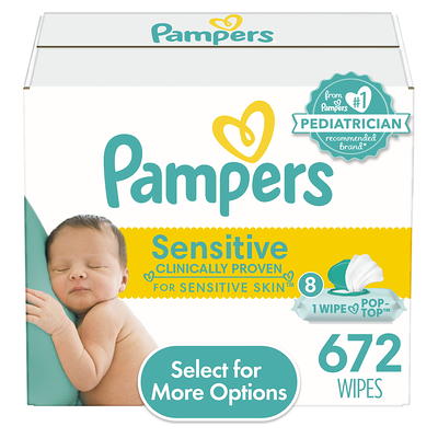 Pampers Aqua Pure Baby Wipes 2X Flip-Top Packs 112 Total Wipes (Select for  More Options)