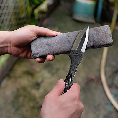 Hand Forged Railroad Spike Knife with Leather Sheath — The Copper