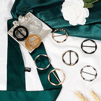 4 Pcs T-shirt Clips Silk Scarf Ring Clip Metal Scarf Clips Ring Women  Fashion Clothing Ring Wrap Holder Metal Round Circle Clip Buckle