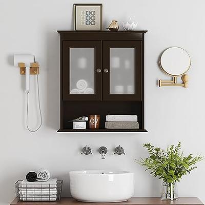 Bathroom Storage Cabinet, Wall Mounted Storage Cabinet with Single Door and  Shelves, Modern Space Saving Hanging Storage Cupboard, Home Wall Cabinet