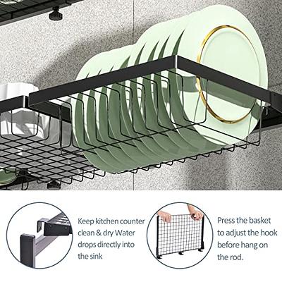 YASONIC Dish Drying Rack with Drainboard Small Stainless Steel Dish Drainer  with Swivel Spout - Dish Racks for Kitchen Counter- Rustproof Dish Rack