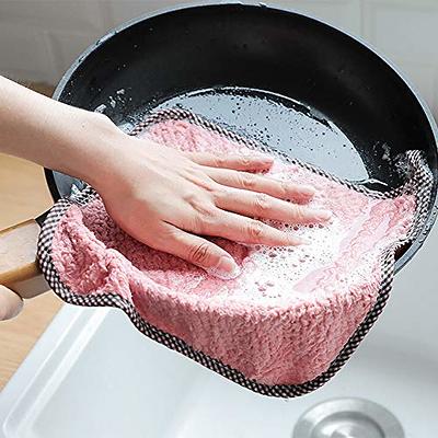 HOMEXCEL Coral Velvet Kitchen Dishcloths 24 Pack Soft Reusable Dish Towels  Coral