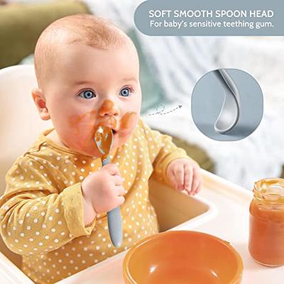 WeeSprout Silicone Baby Spoons - First Stage Feeding Spoons for Infants, Soft-Tip Easy on Gums, Bendable Design Encourages Self-Feeding, Ultra-Durable