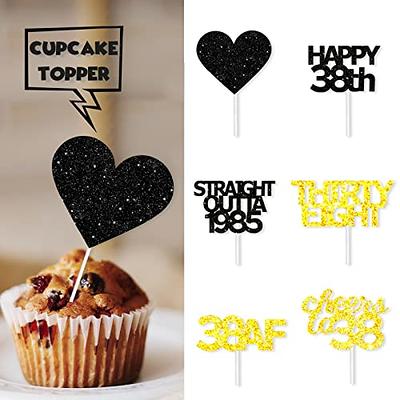 Cikisaa Video Game Cake Topper, Mining Theme Happy Birthday Cake  Decorations Kids Party Supplies, Cute Glitter Gaming Party Favors for Boys  Girls Adults Birthday, Perfect Cake Decor for Game Fans Black 1