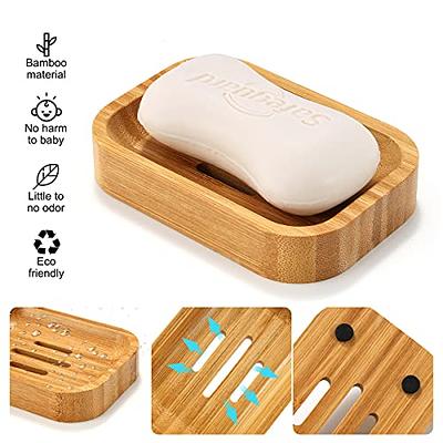 Bamboo Soap Dish Draining Organic Eco Friendly Natural Solid Tray