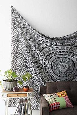 Boho White Lace Mandala in Gray Blue Yoga Mat