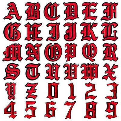 72 PCS Red Iron On Letters Numbers Patches Letters a-Z Hat Embroidered  Patches Clothes – the best products in the Joom Geek online store