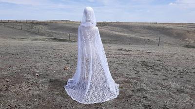 Wedding Cloak, Hooded Cloak, Wedding Cape, Lace Cape, White Cloak