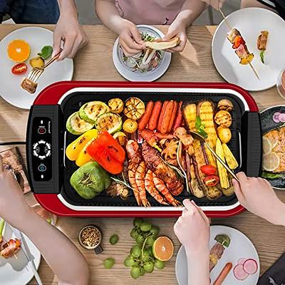 Indoor Smokeless Grill, Techwood 1500W Electric Indoor Grill with Tempered  Glass Lid, Portable Non-stick BBQ Korean Grill, Turbo Smoke Extractor  Technology, Drip Tray& Double Removable Plate, Red - Yahoo Shopping