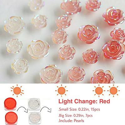 3D Flower Nail Charms 4 Boxes of Clear Rose Accessories with Pearls and  Caviar Beads 2 Sizes Colorless to Light Change Red Pink for DIY Acrylic  Nail Art Decorative Supplies - Yahoo Shopping