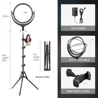 EVERNEST 22 inch Selfie LED Ring Light with Tripod Stand and Cell Phone  Holder and 3 Light Mode, Dimmable Desktop LED Makeup Ring Light Kit for  Live Streaming, Video (22 Inch) : Amazon.in: Electronics