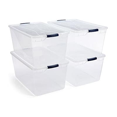 Rubbermaid Cleverstore (6) 30 qt. and (12) 6 qt. Plastic Storage Tote Container, Clear