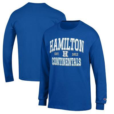 Men's Champion Gray Johns Hopkins Blue Jays Football Jersey Long Sleeve  T-Shirt