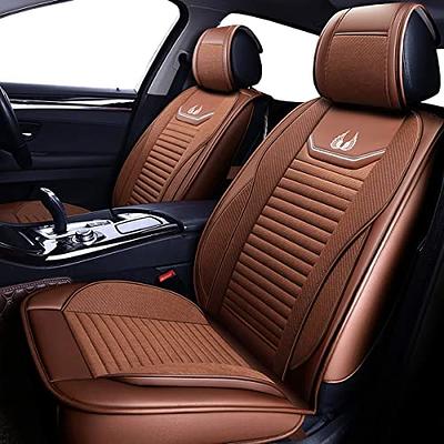 OASIS AUTO Car Seat Covers Accessories 2 Piece Front Premium Nappa Leather  Cushion Protector Universal Fit for Most Cars SUV Pick-up Truck, Automotive  Vehicle Auto Interior Décor (OS-009 Black) : Automotive 